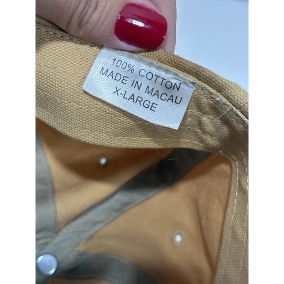 Timberland Leather Patch Hat Beige Hook Loop Baseball Cap X Large See Pictures - Picture 11 of 11